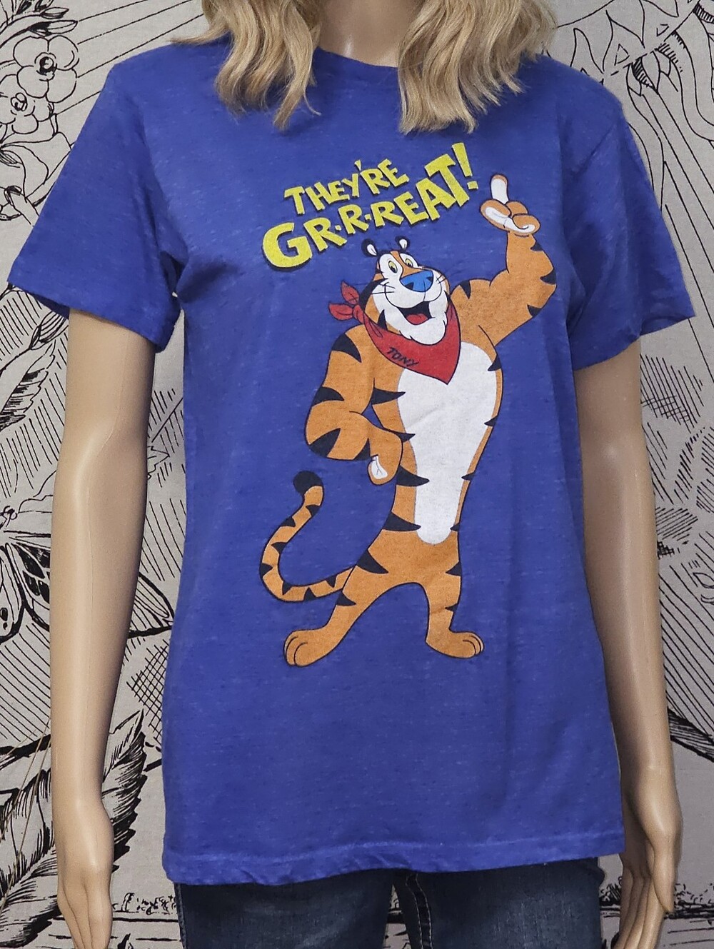 Tee Luv Blue Tony The Tiger Graphic Tee Sz Small